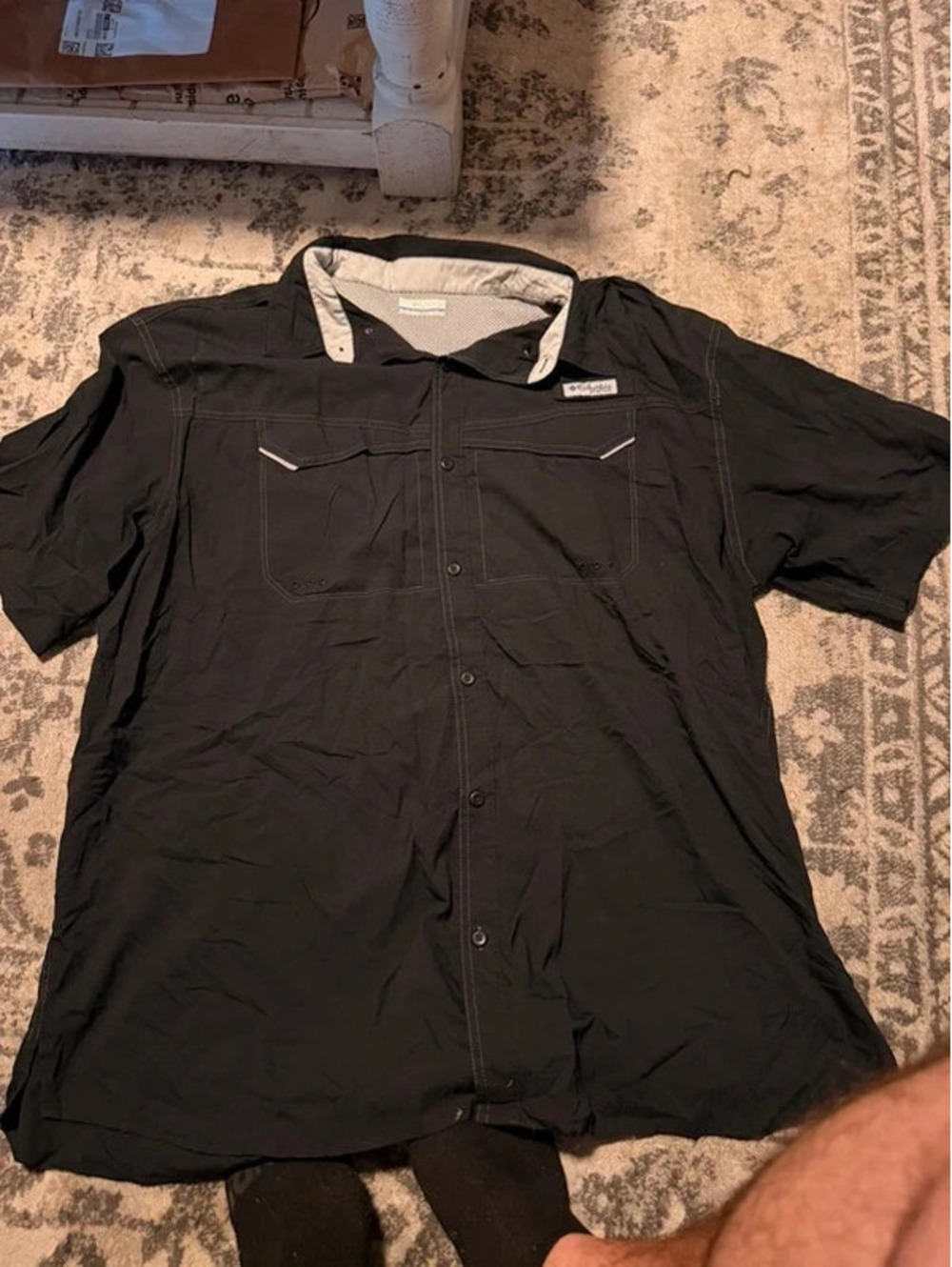 Columbia Men's Black Short Sleeve Casual Shirt Size 2XL